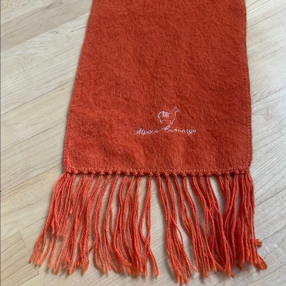 🦙Alpaca Fringe Scarf by Alpaca Camargo in Burnt Orange | Men’s/Women’s/Unisex